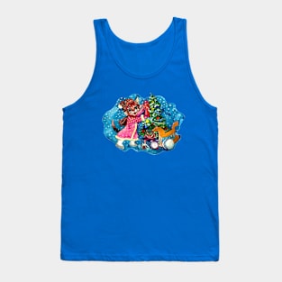 Little kitty decorates the christmas tree Tank Top